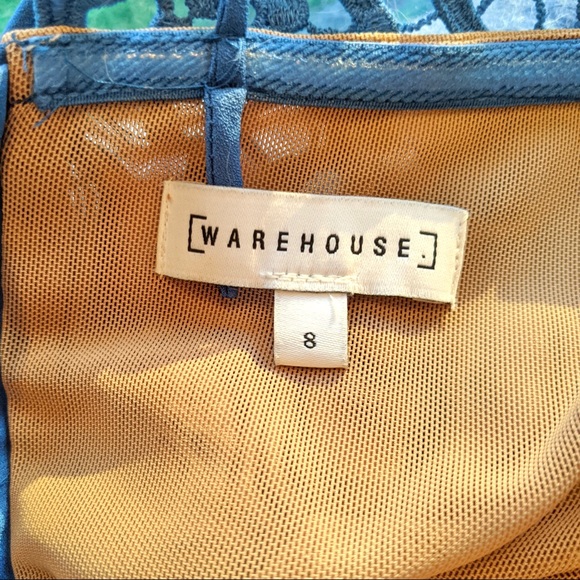 Warehouse Blue Lace Midi Dress - Picture 12 of 12